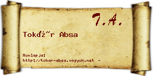 Tokár Absa névjegykártya
